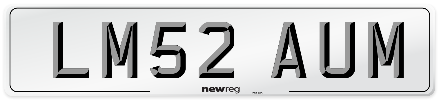 LM52 AUM Number Plate from New Reg